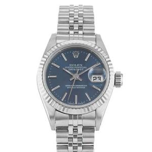 Preowned Rolex Datejust 26 Automatic Chronometer Blue Dial Watch 69174 BLSJ