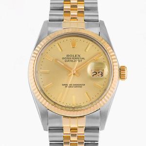Preowned Rolex Datejust 36 Automatic Chronometer Champagne Dial Watch 16013 CSJ