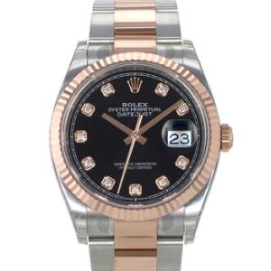 Preowned Rolex Datejust 36 Automatic Chronometer Diamond Black Dial Watch 126231 BKDO
