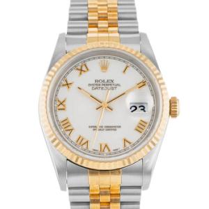 Preowned Rolex Datejust 36 Automatic Chronometer White Dial Watch 16233 WRJ