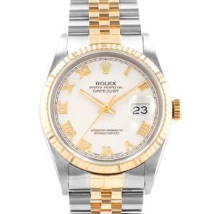 Preowned Rolex Datejust 36 Automatic Chronometer White Dial Watch 16233 WRJ