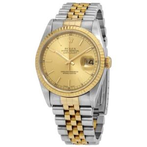 Preowned Rolex Datejust 36 Automatic Gold Dial Watch 16233 CSJ