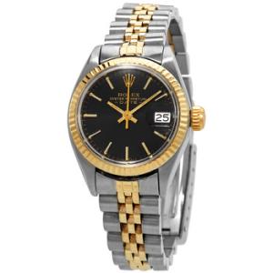 Preowned Rolex Datejust Automatic Black Dial Watch 69173BKSJ