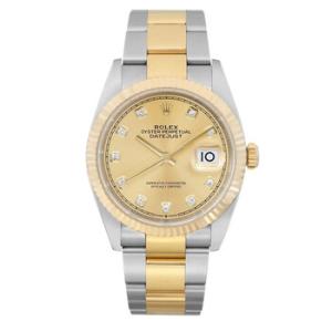 Preowned Rolex Datejust Automatic Chronometer Diamond Champagne Dial Watch 126233 CDO