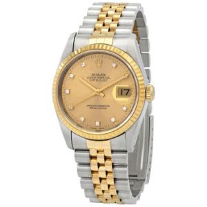 Preowned Rolex Datejust Automatic Diamond Champagne Dial Watch 16233CDJ1