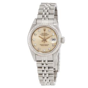 Preowned Rolex Datejust Automatic Diamond Silver Dial Watch 69174SDJ