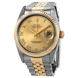 Preowned Rolex Datejust Champagne Dial 18k GoldSteel Watch 16233CRJ