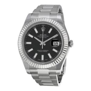 Preowned Rolex Datejust II Automatic Black Dial Watch 116334BKSO
