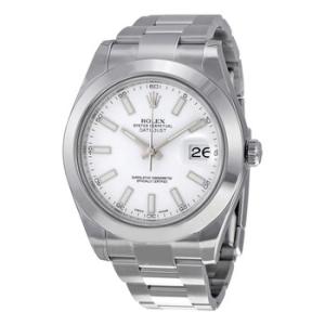 Preowned Rolex Datejust II White Dial Stainless Steel Oyster Bracelet Automatic Watch 116300WSO