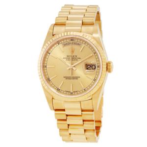 Preowned Rolex DayDate Automatic Chronometer Champagne Dial Watch 18238 CSP