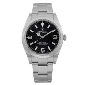Preowned Rolex Explorer Automatic Chronometer Black Dial Watch 214270 BKAO