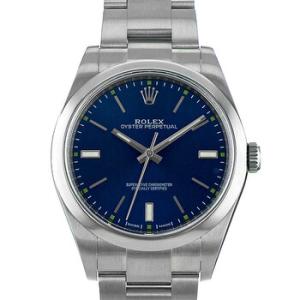 Preowned Rolex Oyster Perpetual 39 Automatic Chronometer Blue Dial Watch 114300 BLSO