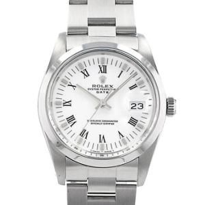 Preowned Rolex Oyster Perpetual Date Automatic Chronometer White Dial Watch 15000 WRO