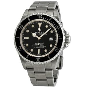 Preowned Rolex Sea Dweller Black Dial Stainless Steel Watch 16600BKSO