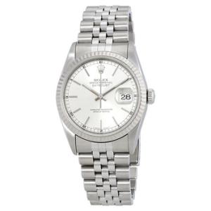 Preowned Rolex Silver Dial Stainless Steel Jubilee Bracelet Watch 16234SSJ