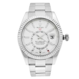 Preowned Rolex SkyDweller GMT Automatic Chronometer White Dial Watch 326934 WSO