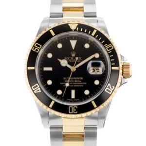 Preowned Rolex Submariner Automatic Chronometer Black Dial Watch 16613 BKSO