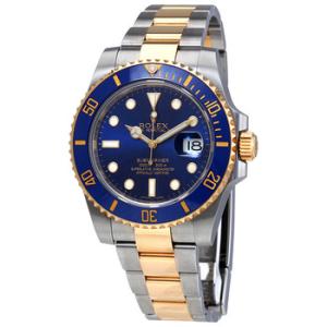 Preowned Rolex Submariner Blue Dial Stainless Steel and 18K Yellow Gold Oyster Bracelet Automatic Watch 116613BLSO