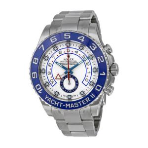 Preowned Rolex YachtMaster II White Dial Stainless Steel Oyster Bracelet Automatic Watch 116680WAO