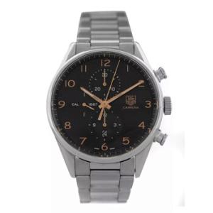 Preowned Tag Heuer Carrera Chronograph Automatic Black Dial Watch CAR20140