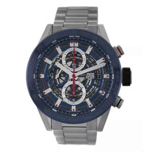 Preowned Tag Heuer Carrera Chronograph Automatic Blue Dial Watch CAR201T.BA0766
