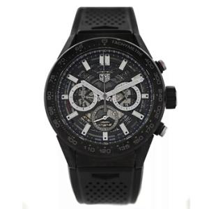 Preowned Tag Heuer Carrera Chronograph Skeleton Dial Watch CBG2A91.FT6173