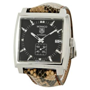 Preowned Tag Heuer Monaco Automatic Diamond Brown Dial Watch WW2116.FC6217