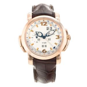 Preowned Ulysse Nardin Gmt Perpetual GMT Silver Dial Watch