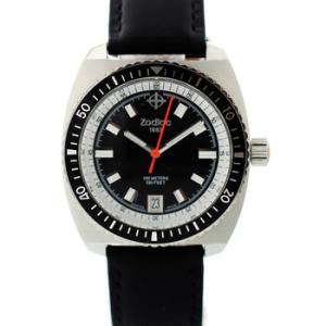 Preowned Zodiac Sea Dragon Quartz Black Dial Watch Z0200