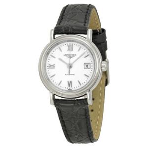 Presence White Dial Black Leather Watch L43214152