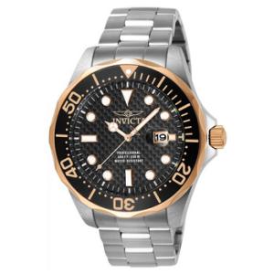 Pro Diver Black Dial Stainless Steel Watch