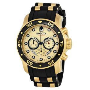 Pro Diver Chronograph Gold Dial Black Polyurethane Watch