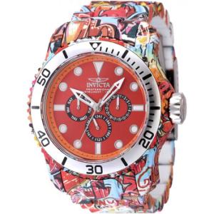 Pro Diver Date Day Quartz Red Dial Watch