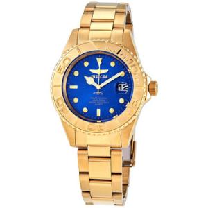 Pro Diver Quartz Blue Dial Yellow Goldtone Watch