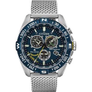 Promaster Navihawk Perpetual Alarm World Time Chronograph Blue Dial Watch CB584857L