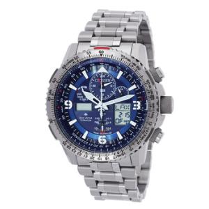 Promaster Sky Perpetual Alarm World Time Chronograph AnalogDigital Blue Dial Watch JY810080L