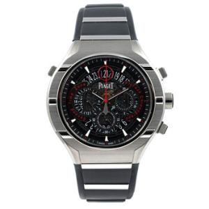 Protocol Flyback GMT Black Dial Titanium Rubber Strap Watch GOA35001