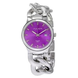 Purple Dial Silvertone Base Metal Watch AK759SSPU