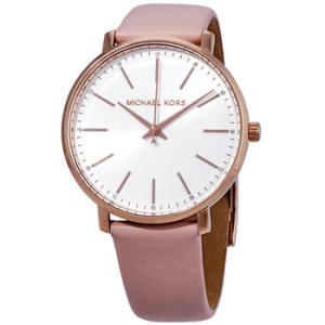 Pyper White Dial Pink Leather Watch MK2741