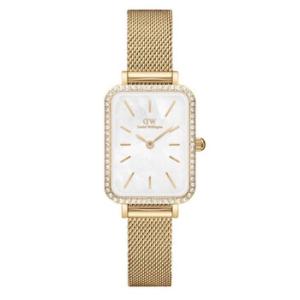 Quadro Quartz Crystal White Mother of Pearl Dial Watch DW00100668