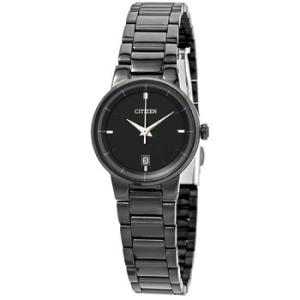 Quartz Black Dial Black Ionplated Watch EU601754E