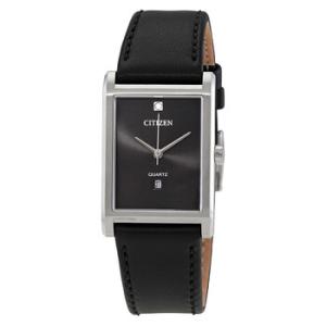Quartz Black Dial Black Leather Watch BH300114H