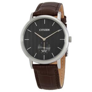 Quartz Black Dial Brown Leather Watch BE917013H