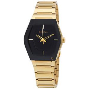 Quartz Black Dial Goldtone Watch 97A164