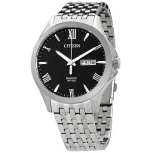 Quartz Black Dial Stainless Steel Watch BF202051E