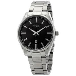 Quartz Black Dial Stainless Steel Watch BI103053E