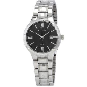 Quartz Black Dial Stainless Steel Watch BI502055E
