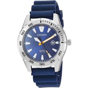 Quartz Blue Dial Blue Polyurethane Watch BI104122L