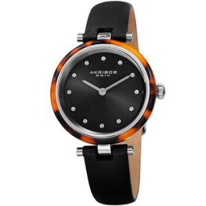 Quartz Crystal Black Dial Watch AK1052BK