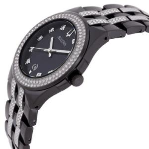 Quartz Crystal Black Dial Watch  Dog Tag 98K101